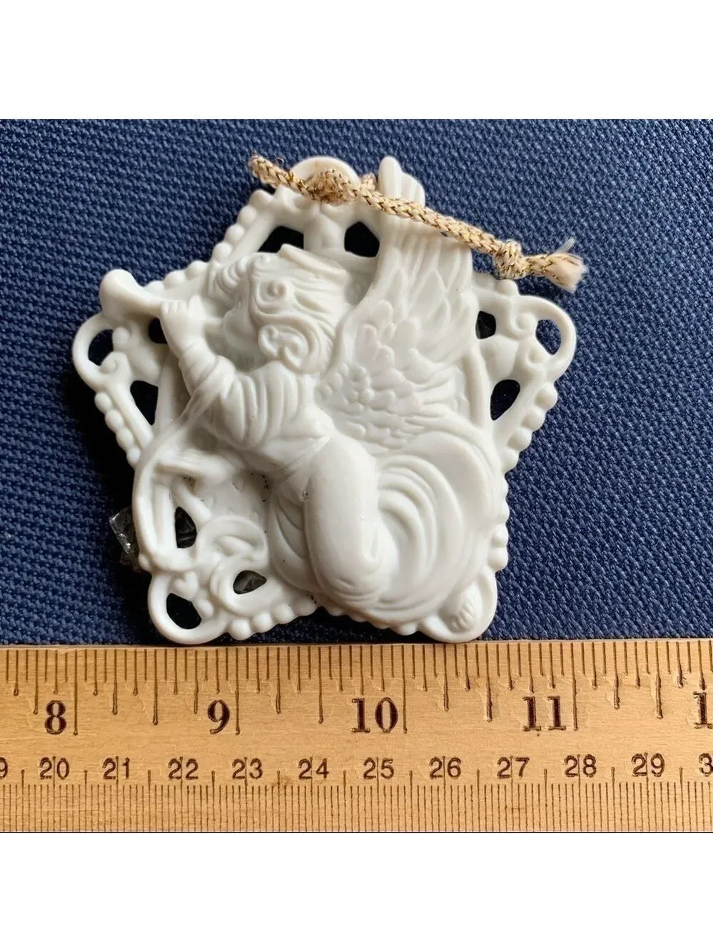 PRECIOUS MOMENTS 3-D vintage angel ornaments set/3
